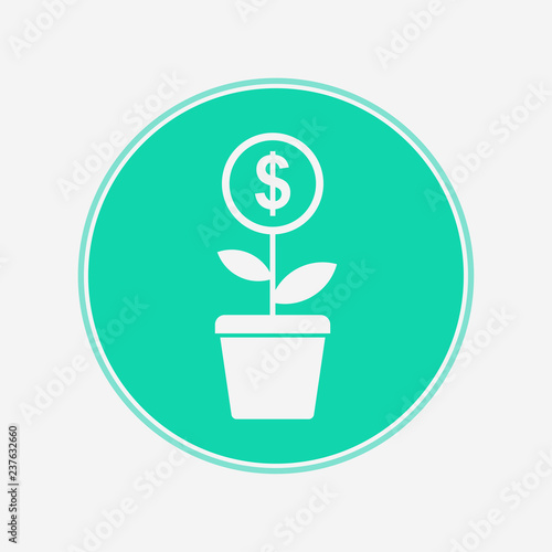 Dollar plant vector icon sign symbol