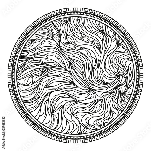 Wavy background. Hand drawn waves. Stripe abstract texture with many lines. Waved pattern. Black and white illustration for banners, flyers or posters