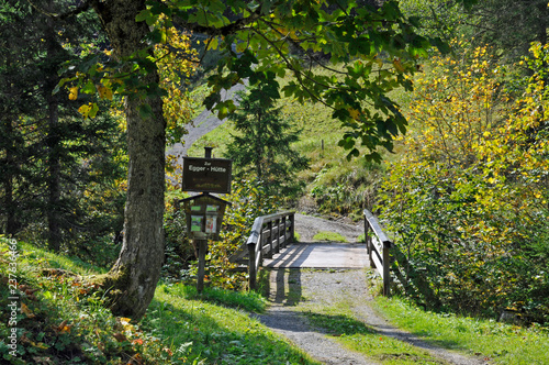 brücke über den bärguntbach im kleinwalsertal photo