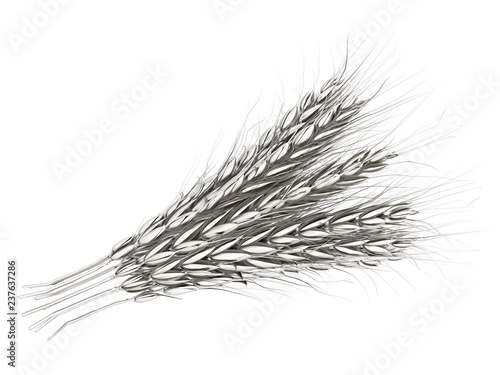 Metall spikelet. 3d render