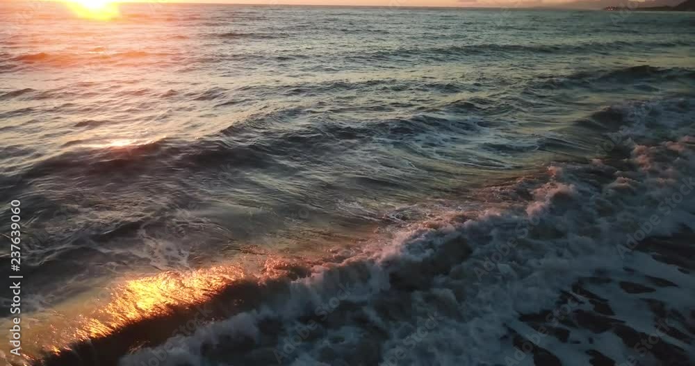 Relaxing Crashing Waves Aerial Drone