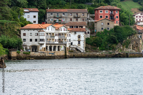 picturesque houses at an harbor entrance in Basque