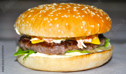 Wallpaper Mural Perfect hamburger classic burger american cheeseburger isolated on white reflection Torontodigital.ca