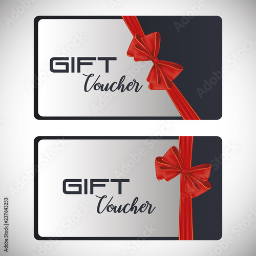 gift voucher card with ribbon red