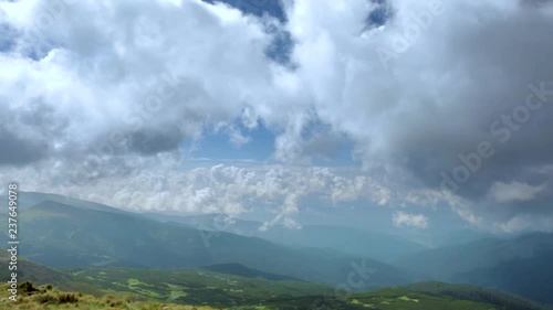 Chornohora mountain range landscape overview panorama, Carpathians Mountains, Western Ukraine. Panoramic view from highest mount of Ukraine - Hoverla photo