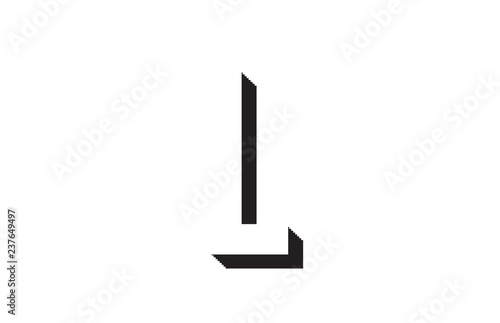 black and white l alphabet letter logo icon design