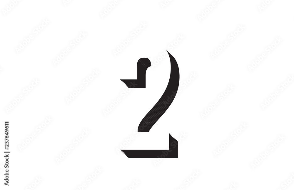 black and white 2 number logo icon design black and white 2 number logo icon design