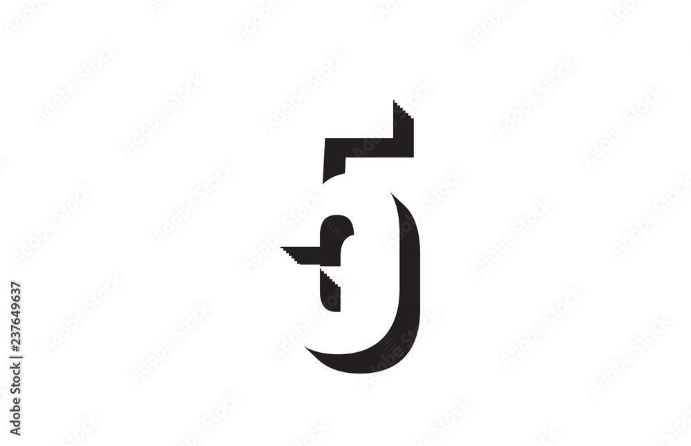 black and white 5 number logo icon design black and white 5 number logo icon design