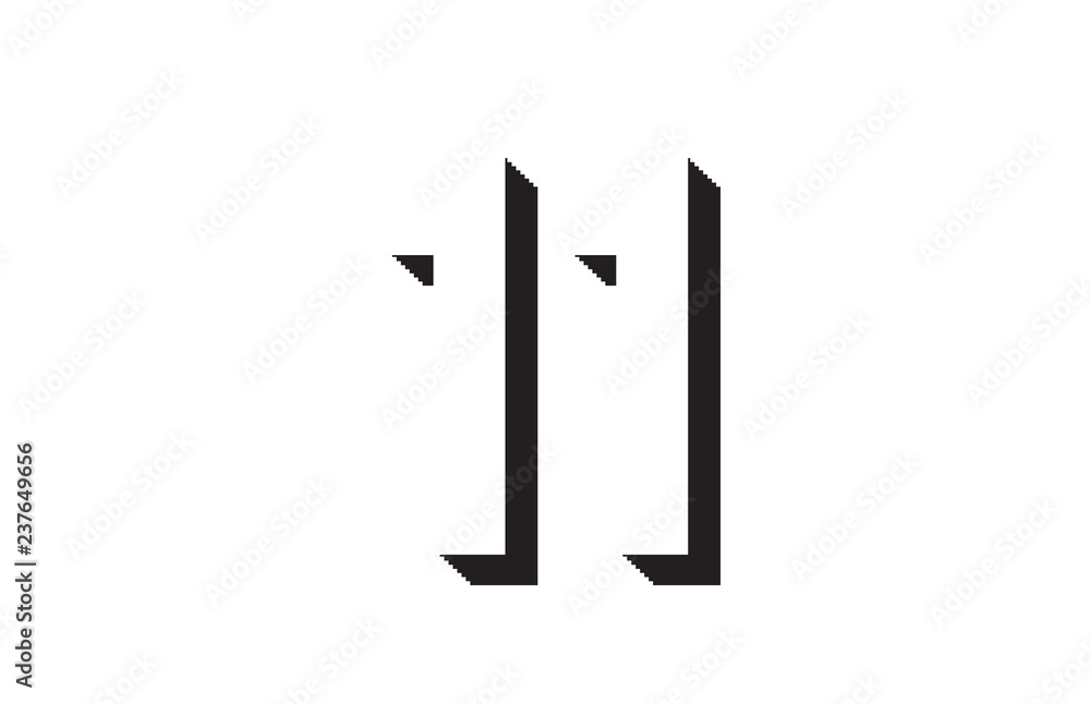 black and white 11 number logo icon design Stock Vector Adobe Stock