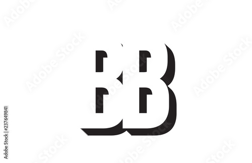 black and white bb b b alphabet letter logo combination icon design
