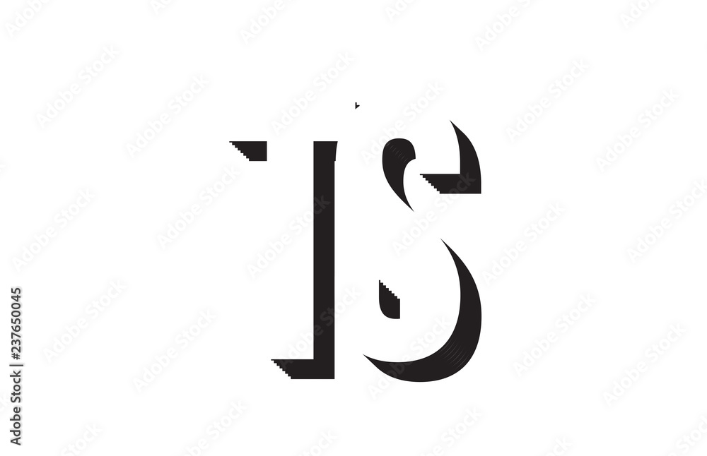 black and white ts t s alphabet letter logo combination icon design black and white ts t s alphabet letter logo combination icon design