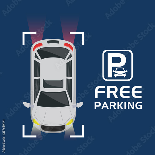 car with free parking signal