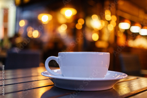 Coffee Cup with Bokeh Background