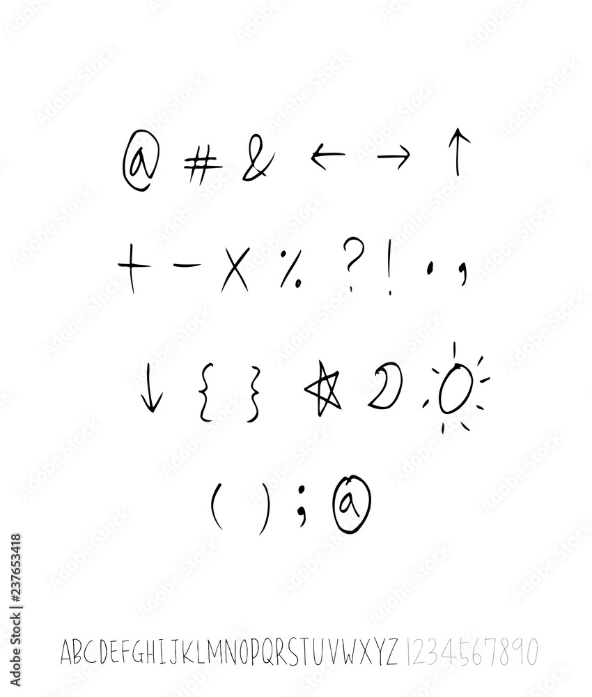 벡터 문자 / 손으로 쓴 글씨체