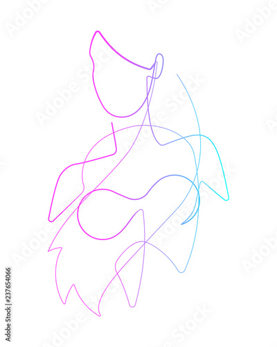 Female Figure Continuous Vector Line Graphic IV