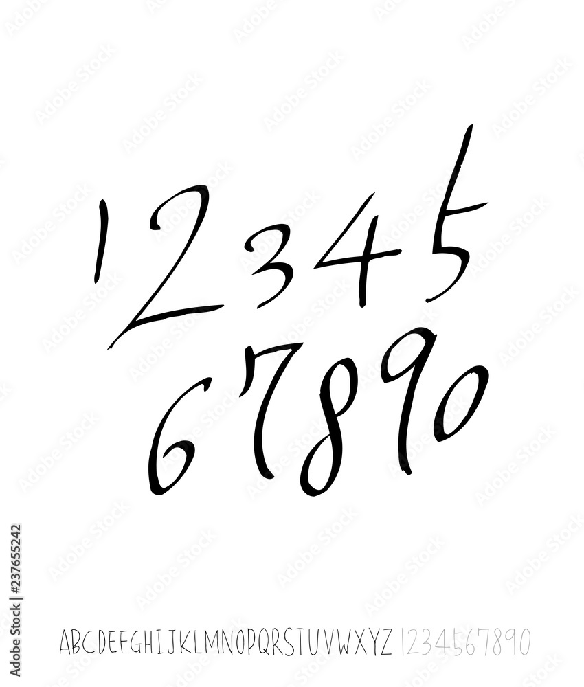 Obraz premium 벡터 문자 / 손으로 쓴 글씨체