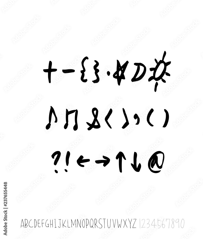 벡터 문자 / 손으로 쓴 글씨체 벡터 문자 / 손으로 쓴 글씨체