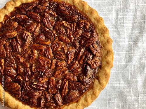 Partial view of a pecan pie