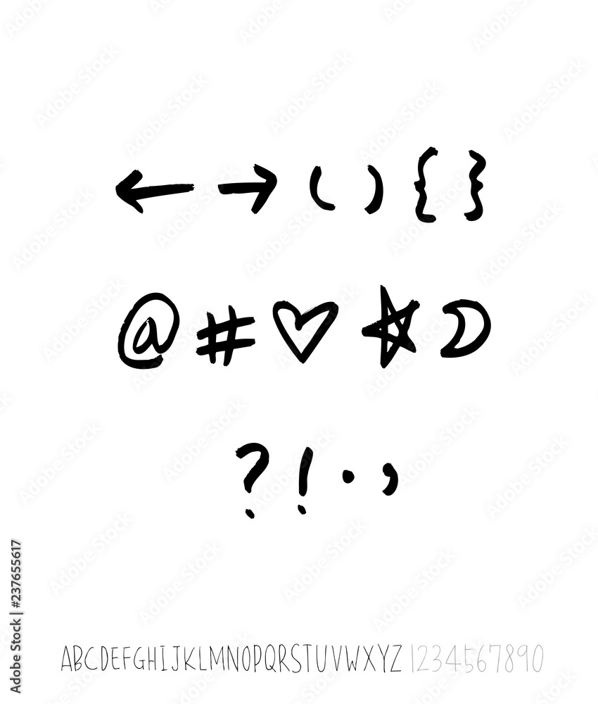 벡터 문자 / 손으로 쓴 글씨체 벡터 문자 / 손으로 쓴 글씨체