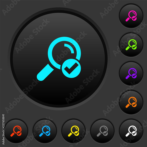 Search done dark push buttons with color icons