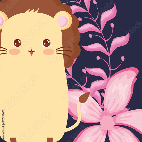 Cute animals and tropical leaves design