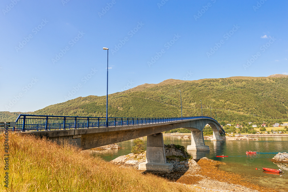 View of the Eiksund Bridge in Ulstein municipality.Norway