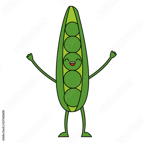 kawaii cute peas cartoon character