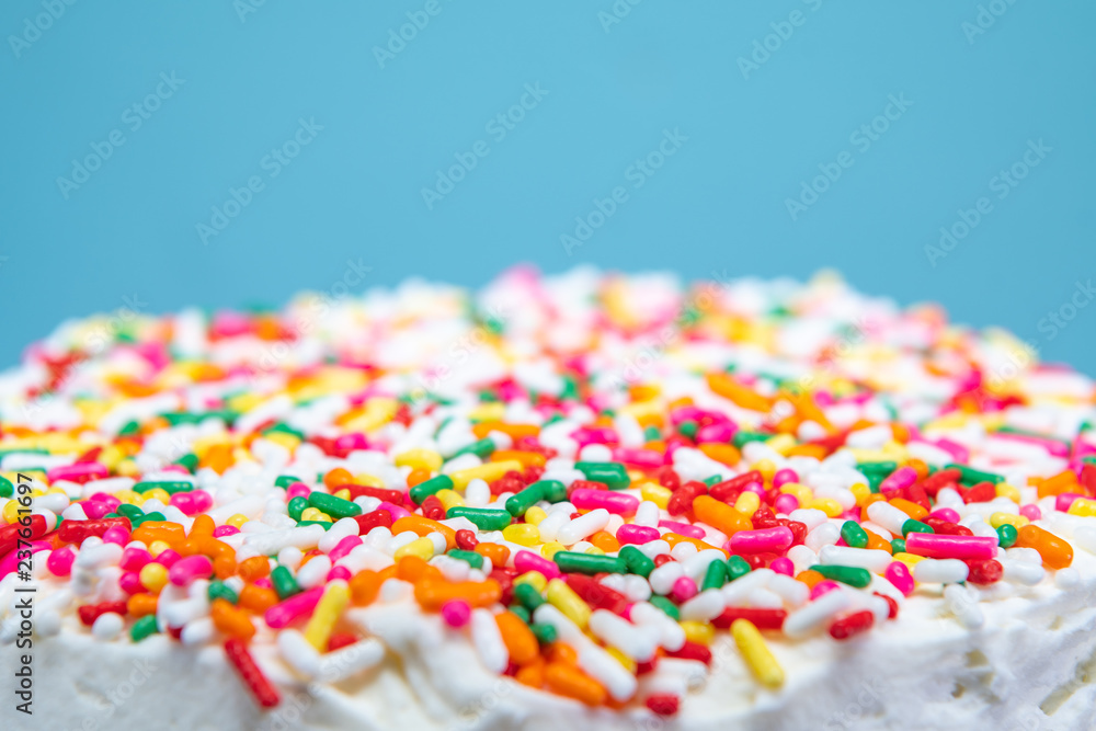 Shallow Focus of Sprinkles Atop Cake Shallow Focus of Sprinkles Atop Cake