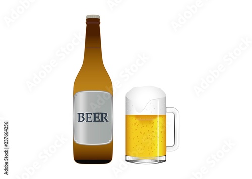 ビール瓶とビールジョッキ