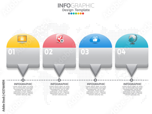 Infographic design and marketing icons can be used for workflow layout, diagram, report, web design. Business concept with options, steps or processes.