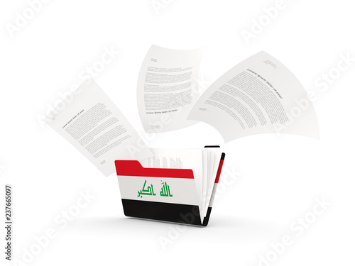 Folder with flag of iraq