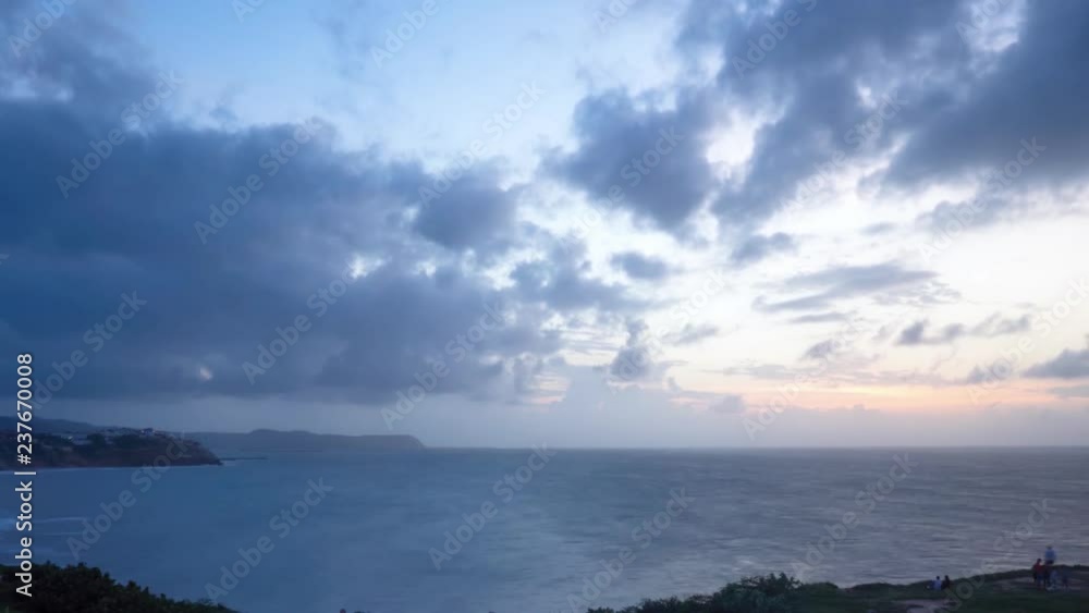 Evening Time-Lapse of Atlantic Colombian Sea Shore in Puerto Colombia Evening Time-Lapse of Atlantic Colombian Sea Shore in Puerto Colombia