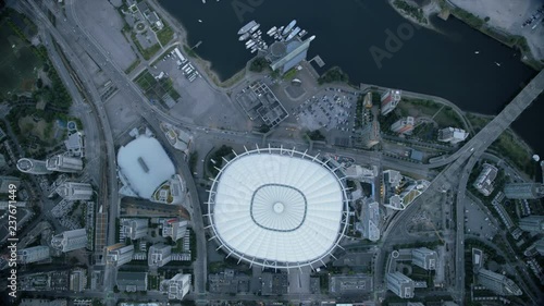 Aerial rooftop view downtown Vancouver British Columbia Canada photo