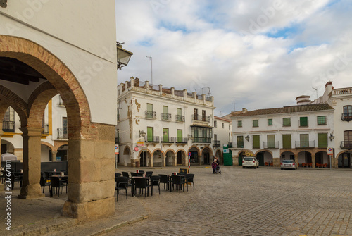 ZAFRA, BADAJOZ, SPAIN - NOVEMBER 24, 2018: people in the Square Great of Zafra, Badajoz province, Spain photo