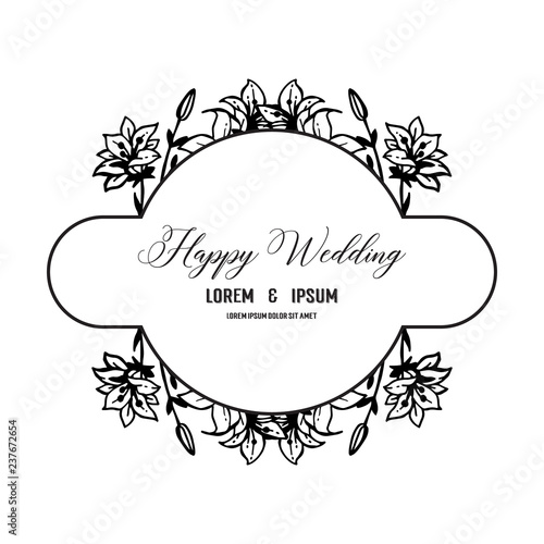 decorative greeting card or invitation wedding with floral vector
