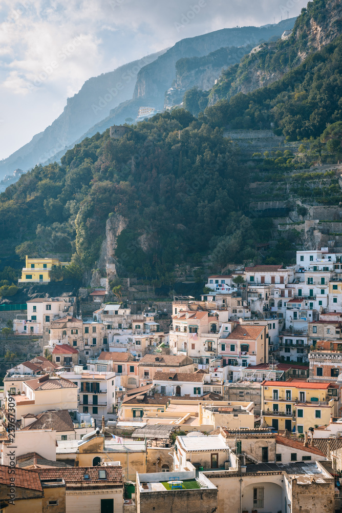 View of Amalfi, in Campania, Italy