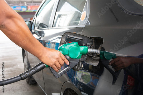 Oil transfer of petroleum gasoline station service.