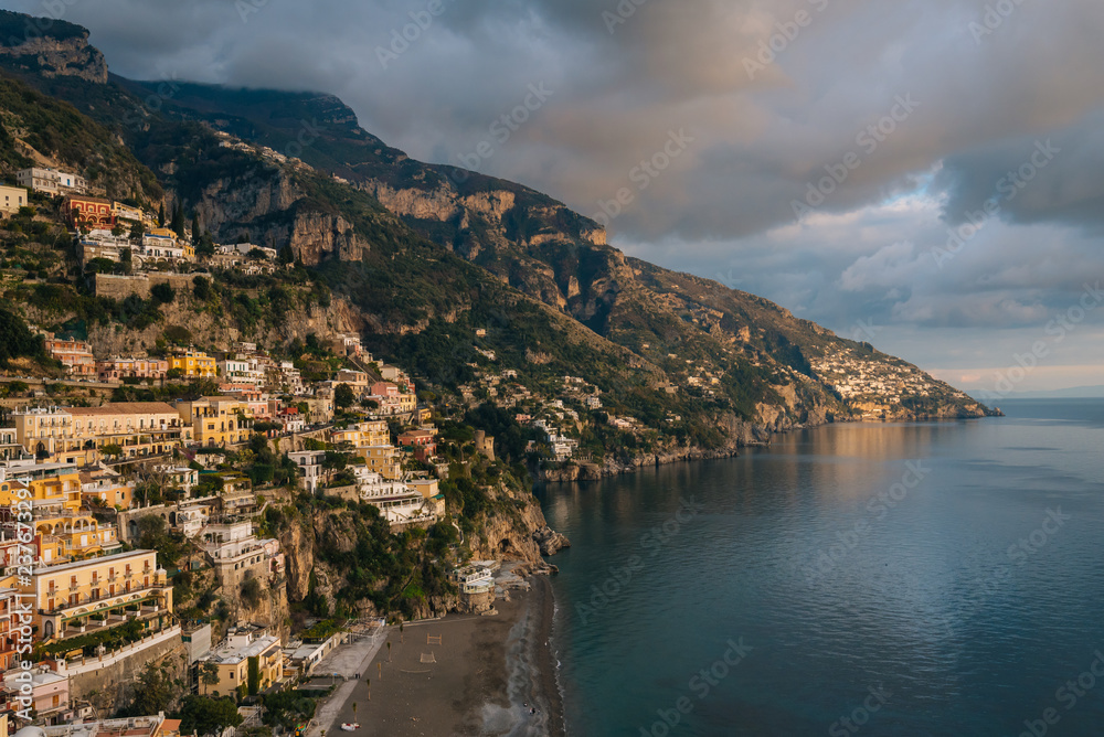 View over Positano, on the Amalfi Coast, in Campania, Italy
