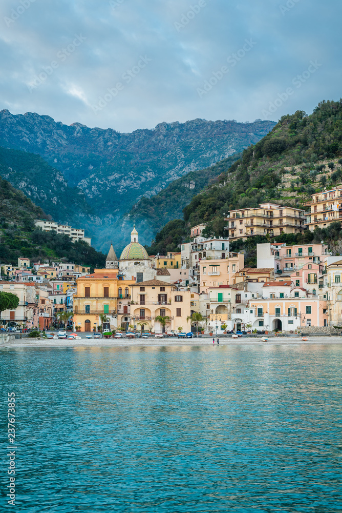 View of Cetara, on the Amalfi Coast of Italy.