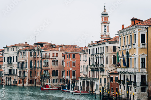 View of the Grand Canal from the Rialto Bridge, in Venice, Italy