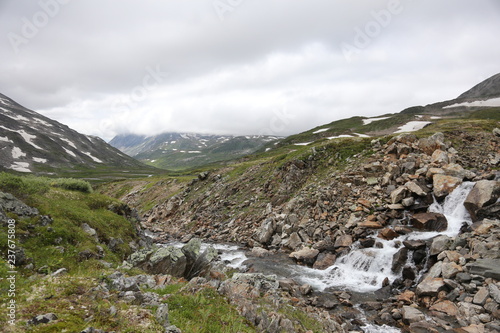 mountain landscape with river