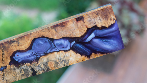 casting epoxy resin burl wood violet abstract background