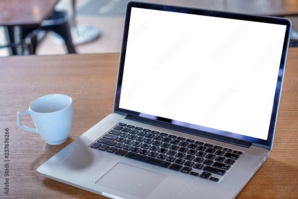 mock up Using laptop with blank screen computer modern mock up Using laptop with blank screen computer modern