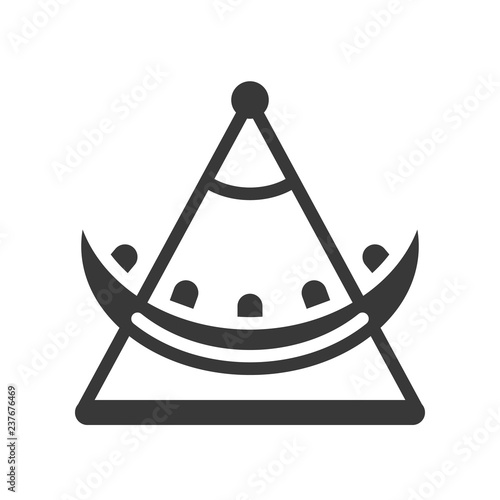 Swing boat vector icon, amusement park related solid style