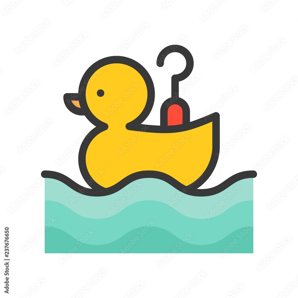 Hook a duck vector icon, filled outline style editable stroke Hook a duck vector icon, filled outline style editable stroke