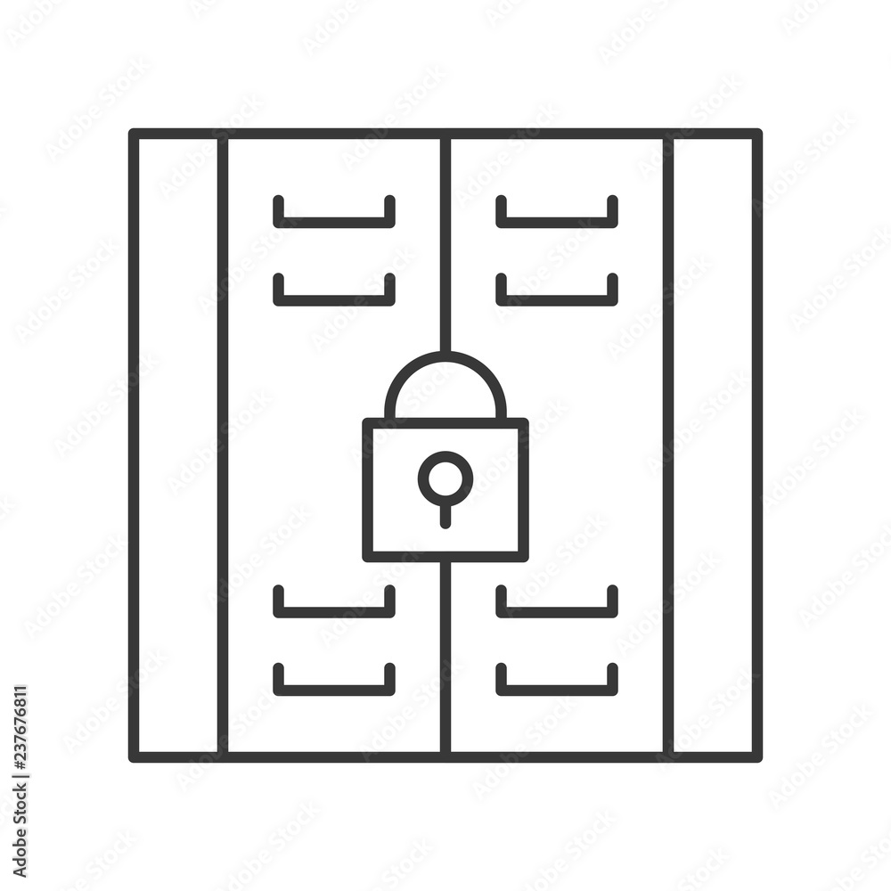 Locker vector icon, astorage compartment line style Locker vector icon, astorage compartment line style
