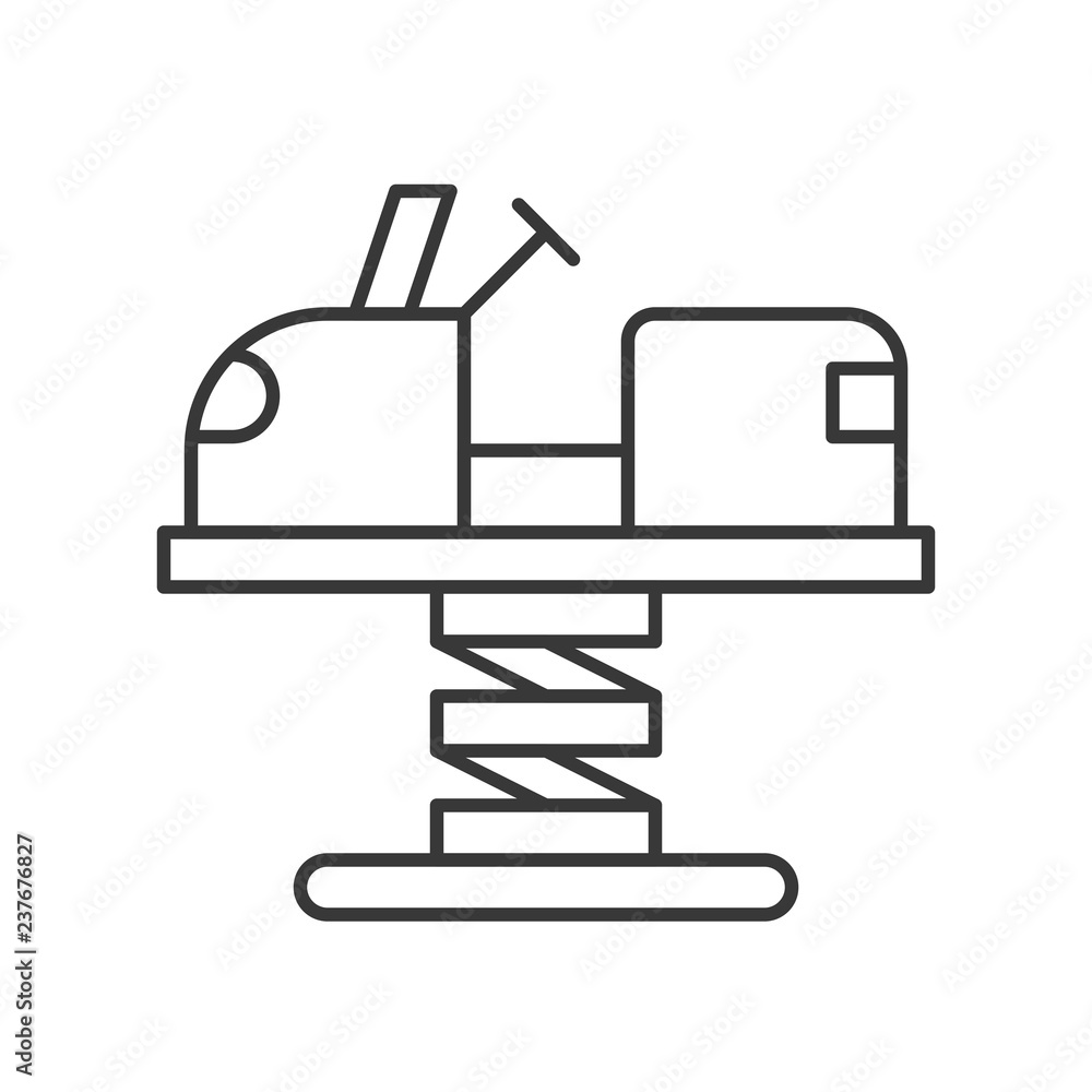 Car spring rider vector icon, amusement park related line style Car spring rider vector icon, amusement park related line style