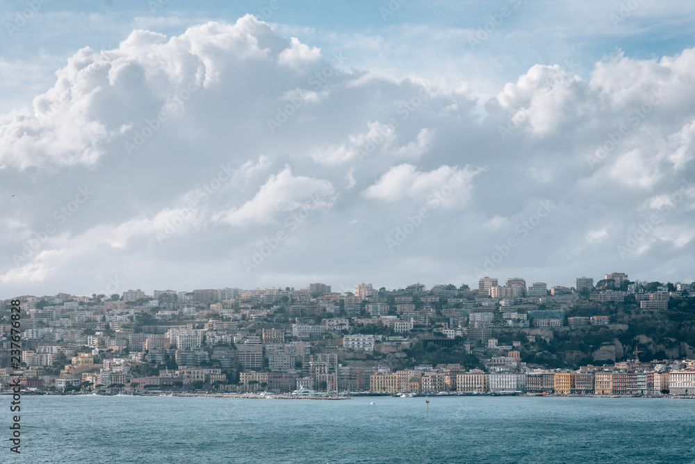 Fototapeta premium View of Mergelinna and the Gulf of Naples in Naples, Italy