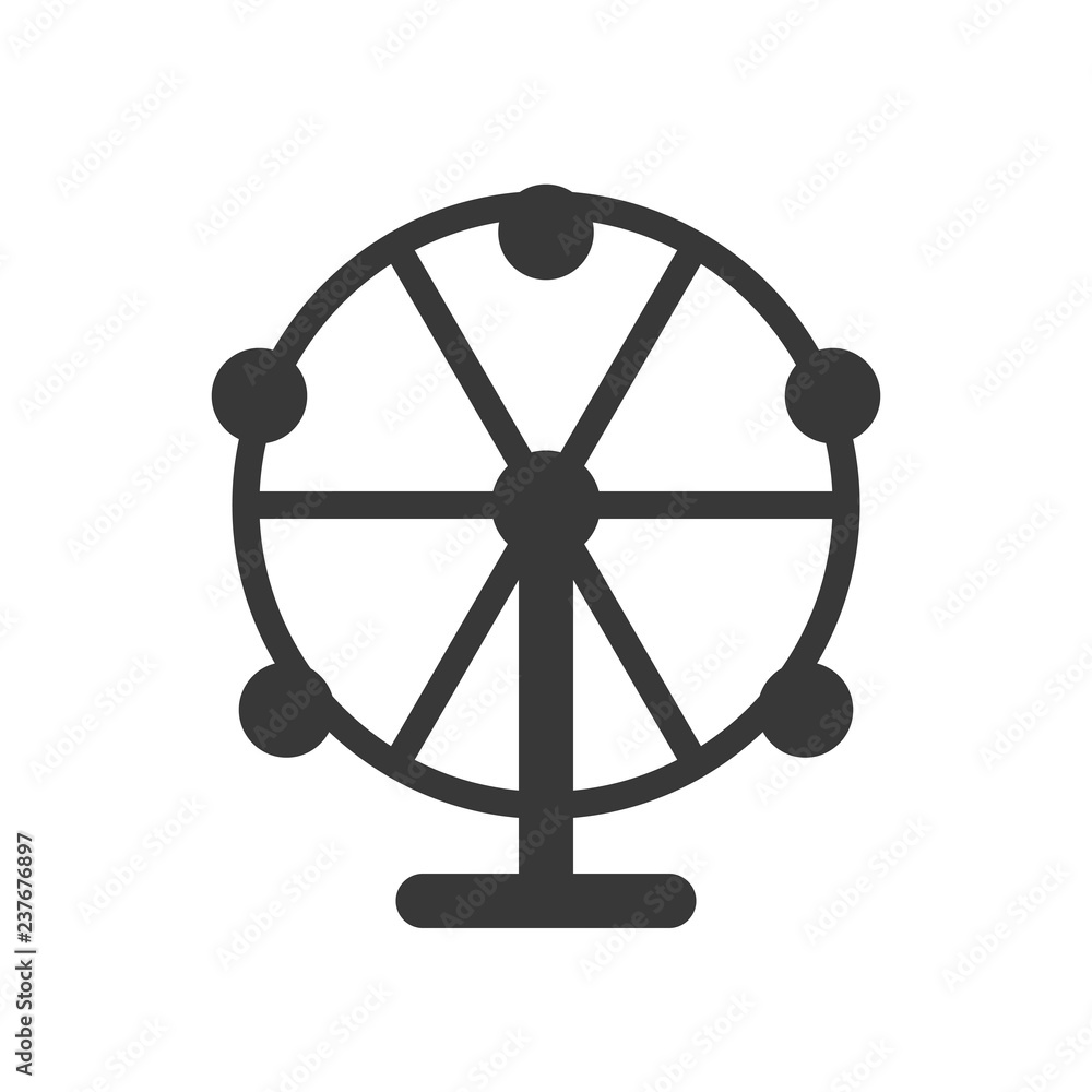 Ferris wheel vector icon, amusement park related solid style Ferris wheel vector icon, amusement park related solid style
