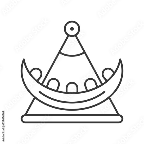 Swing boat vector icon, amusement park related line style